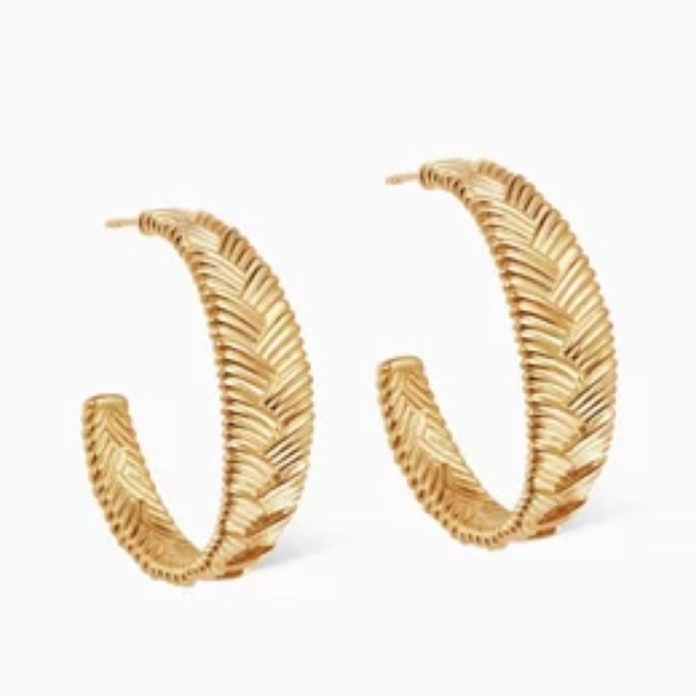 Missoma texture large braided earrings NIB